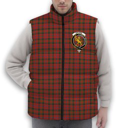 ScotsTee Shop Scottish Brown of Castledean (Broun of Castledean) Ancient Crest Tartan Puffer Vest Winter White Duck Down Vest Sleeveless
