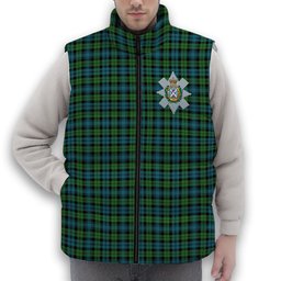 ScotsTee Shop Scottish Black Watch Ancient Clan Crest Tartan Puffer Vest Winter White Duck Down Vest Sleeveless
