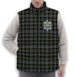 ScotsTee Shop Scottish Black Watch Large Sett Ancient Crest Tartan Puffer Vest Winter White Duck Down Vest Sleeveless