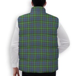ScotsTee Shop Scottish Dalrymple SC Crest Tartan Puffer Vest Winter White Duck Down Vest Sleeveless