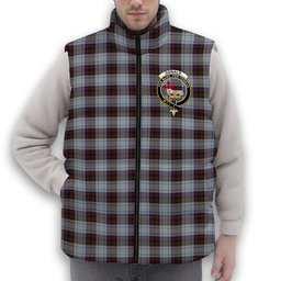 ScotsTee Shop Scottish Donald Dress Ancient Crest Tartan Puffer Vest Winter White Duck Down Vest Sleeveless