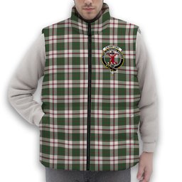 ScotsTee Shop Scottish Crawford Arisaid Dance Modern Crest Tartan Puffer Vest Winter White Duck Down Vest Sleeveless