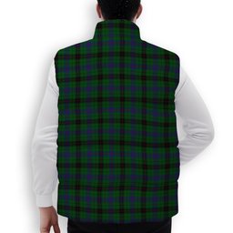 ScotsTee Shop Scottish Davidson Crest Tartan Puffer Vest Winter White Duck Down Vest Sleeveless