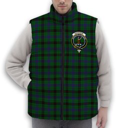 ScotsTee Shop Scottish Davidson Crest Tartan Puffer Vest Winter White Duck Down Vest Sleeveless