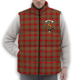 ScotsTee Shop Scottish Chattan Modern Crest Tartan Puffer Vest Winter White Duck Down Vest Sleeveless