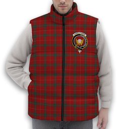 ScotsTee Shop Scottish Carruthers Modern Crest Tartan Puffer Vest Winter White Duck Down Vest Sleeveless