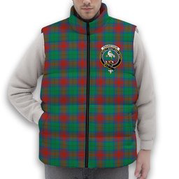 ScotsTee Shop Scottish Cranstoun Dress Ancient Crest Tartan Puffer Vest Winter White Duck Down Vest Sleeveless