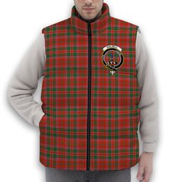 ScotsTee Shop Scottish Dalzell Ancient Crest Tartan Puffer Vest Winter White Duck Down Vest Sleeveless