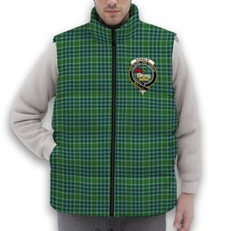 ScotsTee Shop Scottish Donald Lord of the Isles Hunting Ancient Crest Tartan Puffer Vest Winter White Duck Down Vest Sleeveless