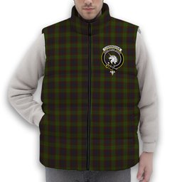 ScotsTee Shop Scottish Cunningham Hunting Modern Crest Tartan Puffer Vest Winter White Duck Down Vest Sleeveless