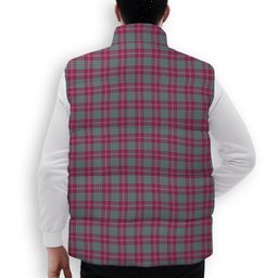 ScotsTee Shop Scottish Crawford Ancient Crest Tartan Puffer Vest Winter White Duck Down Vest Sleeveless