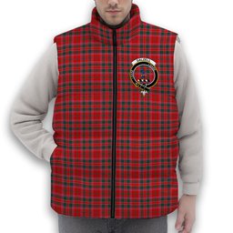 ScotsTee Shop Scottish Dalzell Modern Crest Tartan Puffer Vest Winter White Duck Down Vest Sleeveless