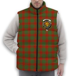 ScotsTee Shop Scottish Cumming Ancient Crest Tartan Puffer Vest Winter White Duck Down Vest Sleeveless