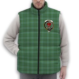 ScotsTee Shop Scottish Currie Modern Crest Tartan Puffer Vest Winter White Duck Down Vest Sleeveless