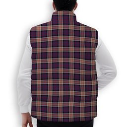 ScotsTee Shop Scottish Carnegie 2 Crest Tartan Puffer Vest Winter White Duck Down Vest Sleeveless