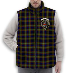 ScotsTee Shop Scottish Clelland Modern Crest Tartan Puffer Vest Winter White Duck Down Vest Sleeveless