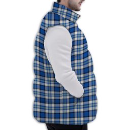 Tartan Puffer Vest Winter White Duck Down Vest Sleeveless