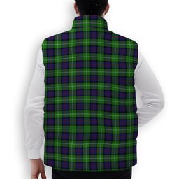 ScotsTee Shop Scottish Davidson of Tulloch Crest Tartan Puffer Vest Winter White Duck Down Vest Sleeveless