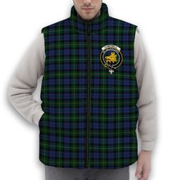 ScotsTee Shop Scottish Campbell of Loudoun Crest Tartan Puffer Vest Winter White Duck Down Vest Sleeveless
