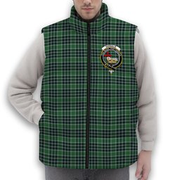 ScotsTee Shop Scottish Donald Lord of the Isles Hunting Modern Crest Tartan Puffer Vest Winter White Duck Down Vest Sleeveless