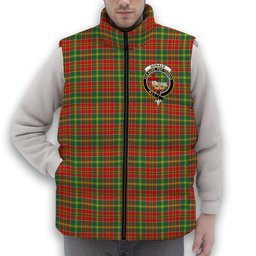 ScotsTee Shop Scottish Donald of Kingsburgh Modern Crest Tartan Puffer Vest Winter White Duck Down Vest Sleeveless