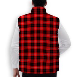 ScotsTee Shop Scottish Cunningham Modern Crest Tartan Puffer Vest Winter White Duck Down Vest Sleeveless