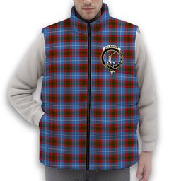 ScotsTee Shop Scottish Dalmahoy Crest Tartan Puffer Vest Winter White Duck Down Vest Sleeveless