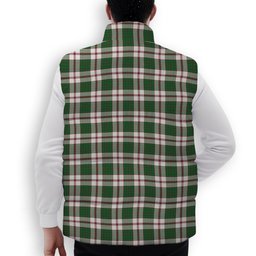 ScotsTee Shop Scottish Crawford Arisaid Dance Ancient Crest Tartan Puffer Vest Winter White Duck Down Vest Sleeveless