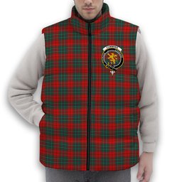 ScotsTee Shop Scottish Cumming Modern Crest Tartan Puffer Vest Winter White Duck Down Vest Sleeveless