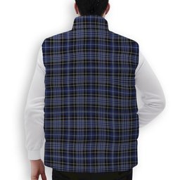 ScotsTee Shop Scottish Clark (Lion) Crest Tartan Puffer Vest Winter White Duck Down Vest Sleeveless