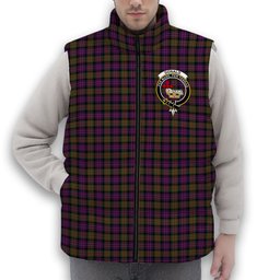ScotsTee Shop Scottish Donald Modern Crest Tartan Puffer Vest Winter White Duck Down Vest Sleeveless