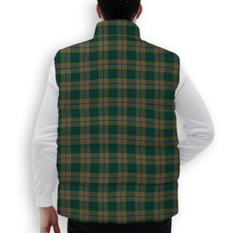 ScotsTee Shop Scottish Chisholm Colonial Crest Tartan Puffer Vest Winter White Duck Down Vest Sleeveless