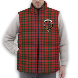 ScotsTee Shop Scottish Dalzell SC Crest Tartan Puffer Vest Winter White Duck Down Vest Sleeveless
