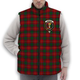 ScotsTee Shop Scottish Chisholm 1842 Crest Tartan Puffer Vest Winter White Duck Down Vest Sleeveless