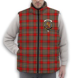 ScotsTee Shop Scottish Chattan Chief Modern Crest Tartan Puffer Vest Winter White Duck Down Vest Sleeveless