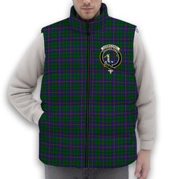 ScotsTee Shop Scottish Carmichael Crest Tartan Puffer Vest Winter White Duck Down Vest Sleeveless