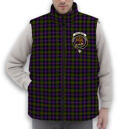 ScotsTee Shop Scottish Chalmers Crest Tartan Puffer Vest Winter White Duck Down Vest Sleeveless