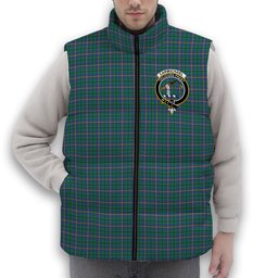 ScotsTee Shop Scottish Carmichael Ancient Crest Tartan Puffer Vest Winter White Duck Down Vest Sleeveless
