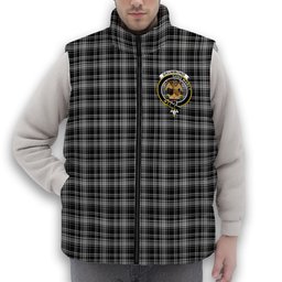 ScotsTee Shop Scottish Drummond Grey Clans Originaux Crest Tartan Puffer Vest Winter White Duck Down Vest Sleeveless