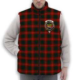 ScotsTee Shop Scottish Douglas of Roxburgh Crest Tartan Puffer Vest Winter White Duck Down Vest Sleeveless