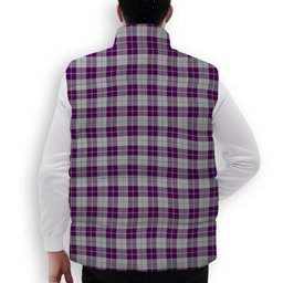 ScotsTee Shop Scottish Dunlop Dress Crest Tartan Puffer Vest Winter White Duck Down Vest Sleeveless