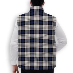 ScotsTee Shop Scottish Fergusson Dress Crest Tartan Puffer Vest Winter White Duck Down Vest Sleeveless