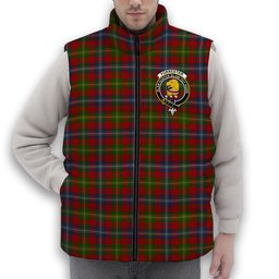 ScotsTee Shop Scottish Forrester Crest Tartan Puffer Vest Winter White Duck Down Vest Sleeveless