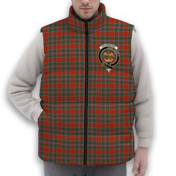 ScotsTee Shop Scottish Drummond of Perth Ancient Crest Tartan Puffer Vest Winter White Duck Down Vest Sleeveless