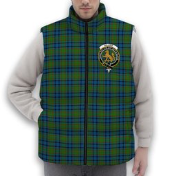 ScotsTee Shop Scottish Gillies 2 Crest Tartan Puffer Vest Winter White Duck Down Vest Sleeveless