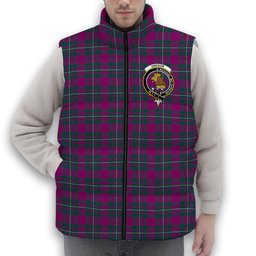 ScotsTee Shop Scottish Gregor Hunting Modern Crest Tartan Puffer Vest Winter White Duck Down Vest Sleeveless