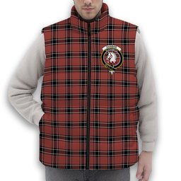 ScotsTee Shop Scottish Dunbar District Ancient Crest Tartan Puffer Vest Winter White Duck Down Vest Sleeveless