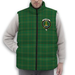 ScotsTee Shop Scottish Galloway Green Ancient Crest Tartan Puffer Vest Winter White Duck Down Vest Sleeveless