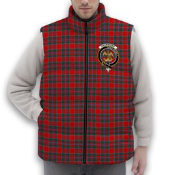 ScotsTee Shop Scottish Drummond of Perth Modern Crest Tartan Puffer Vest Winter White Duck Down Vest Sleeveless
