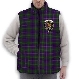 ScotsTee Shop Scottish Hay of Megginch Crest Tartan Puffer Vest Winter White Duck Down Vest Sleeveless